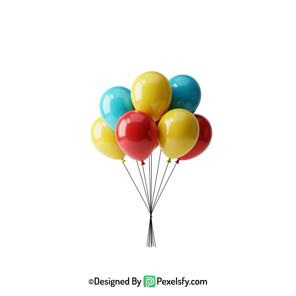 blue balloons png image for poster, happy