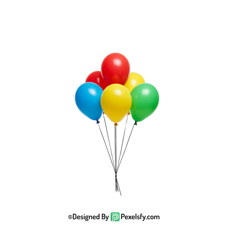bright colourful balloons png for parties, happy