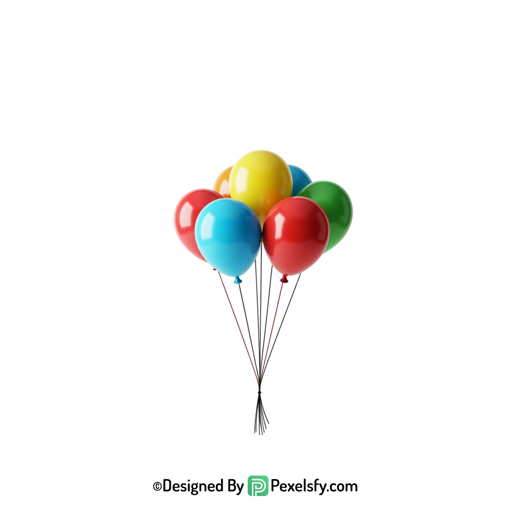 themed colourful balloons png for occasions, happy