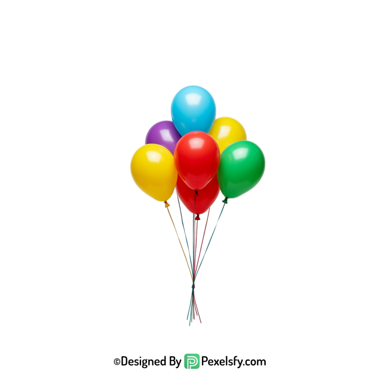 bright cheerful colourful balloons png element, happy