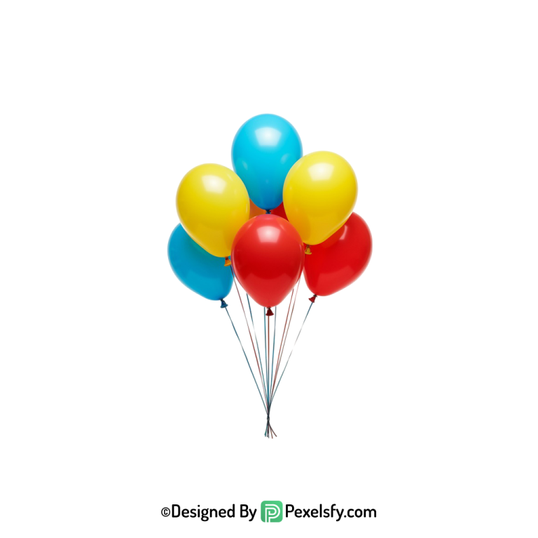 full set colourful balloons png resource, happy