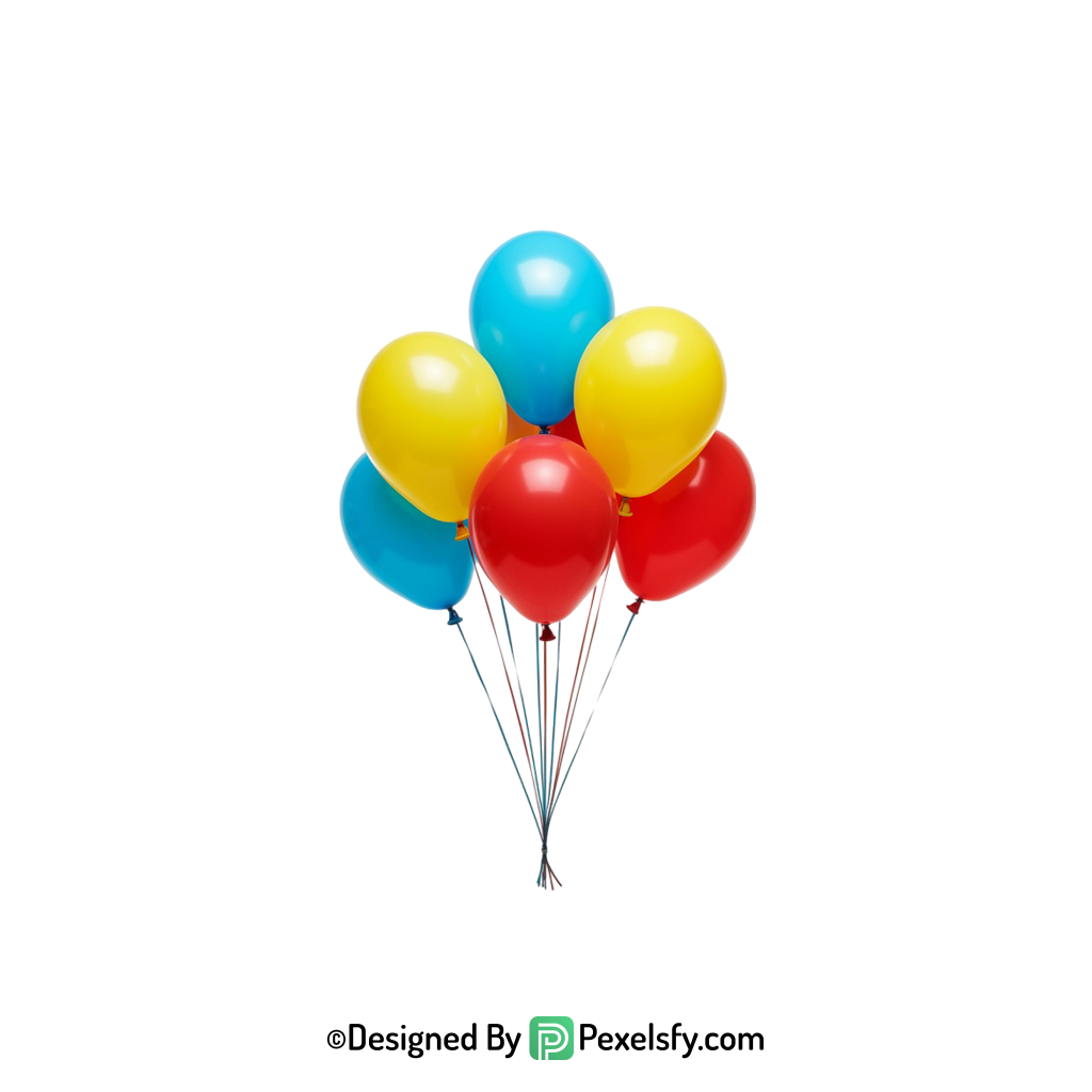 full set colourful balloons png resource, happy
