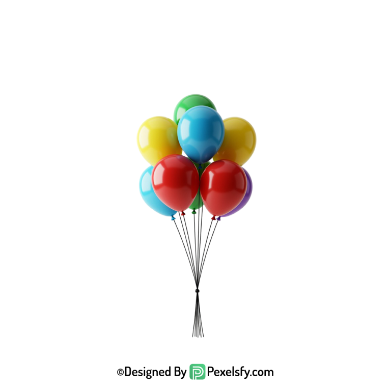 celebratory tone colourful balloons png art, happy