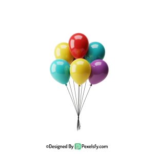 vector isolated colourful balloons png shape, happy