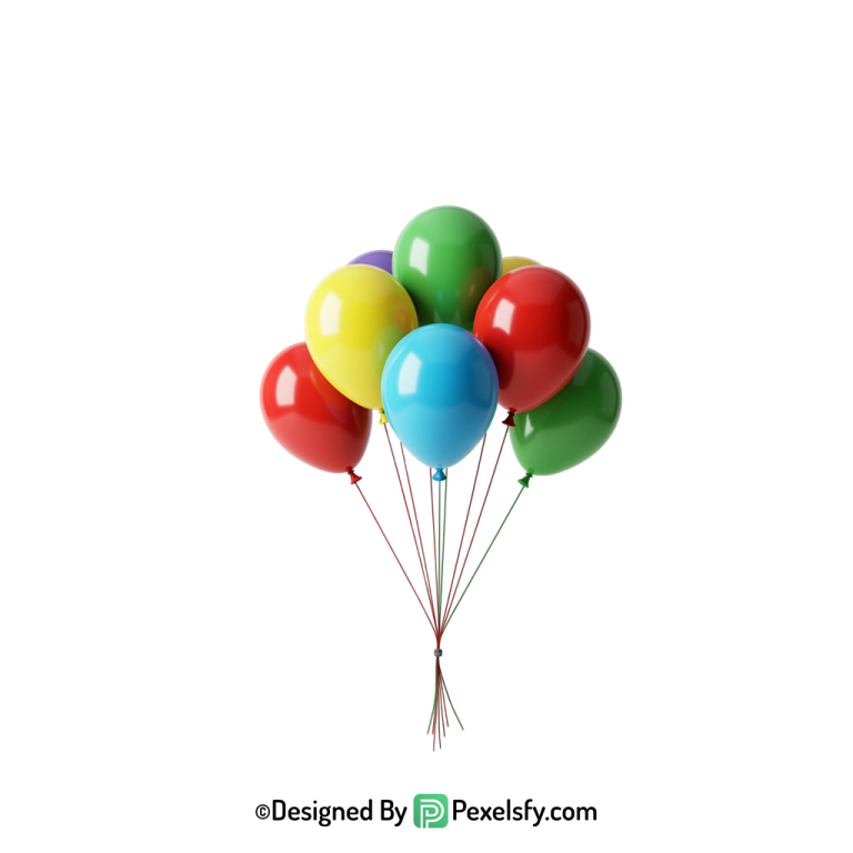 party day colourful balloons png sticker, happy