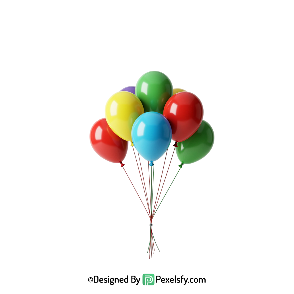 party day colourful balloons png sticker, happy