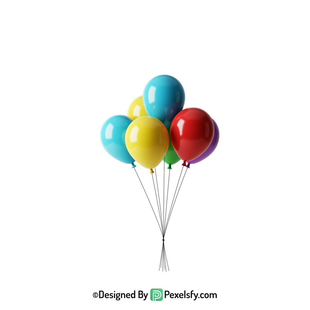 artistic background colourful balloons png image, happy