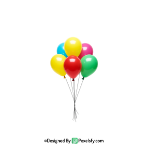 easy edit colourful balloons png clip, happy