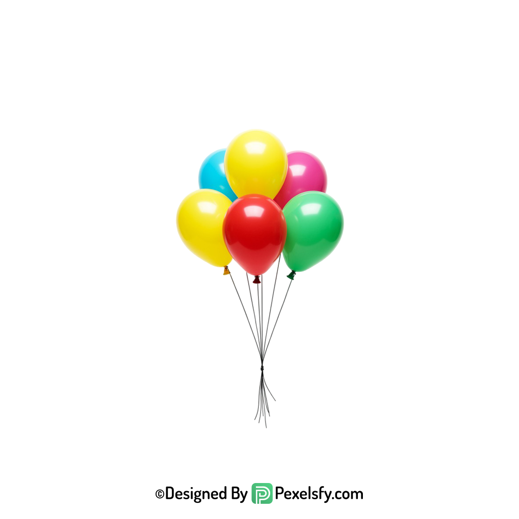 easy edit colourful balloons png clip, happy