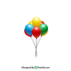 cool vibe colourful balloons png visual, happy