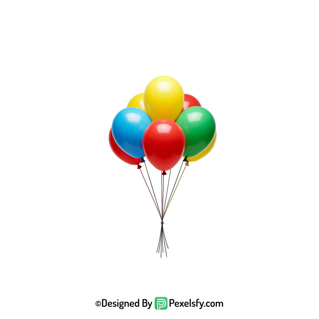 cool vibe colourful balloons png visual, happy
