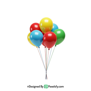 translucent colourful balloons png stylish effect, happy