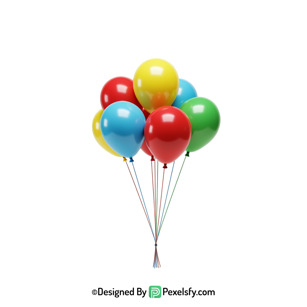 translucent colourful balloons png stylish effect, happy