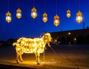 Decorated Streets Welcome Eid Morning