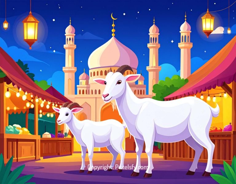 Mosque Walls Shine with Eid Lights