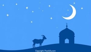 Crescent Moon Above Eid al-Adha Mosque