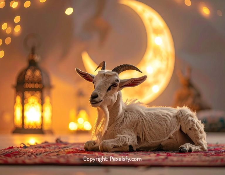 Sacrificial Animal Decorated for Eid