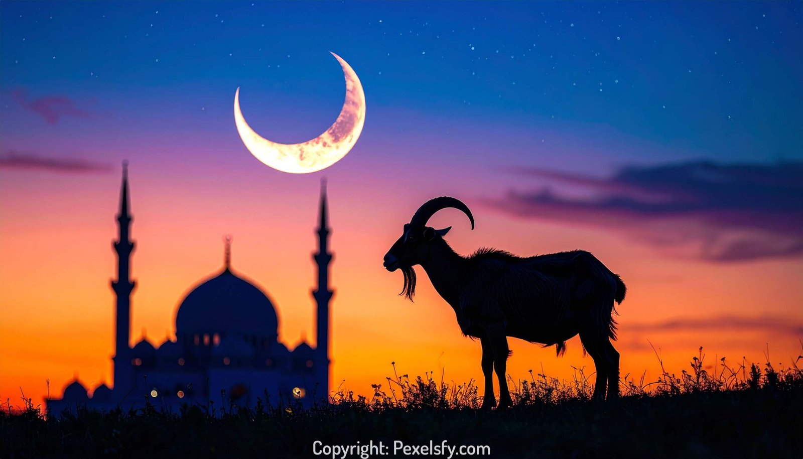Peaceful Eid Morning with Beautiful Mosque View