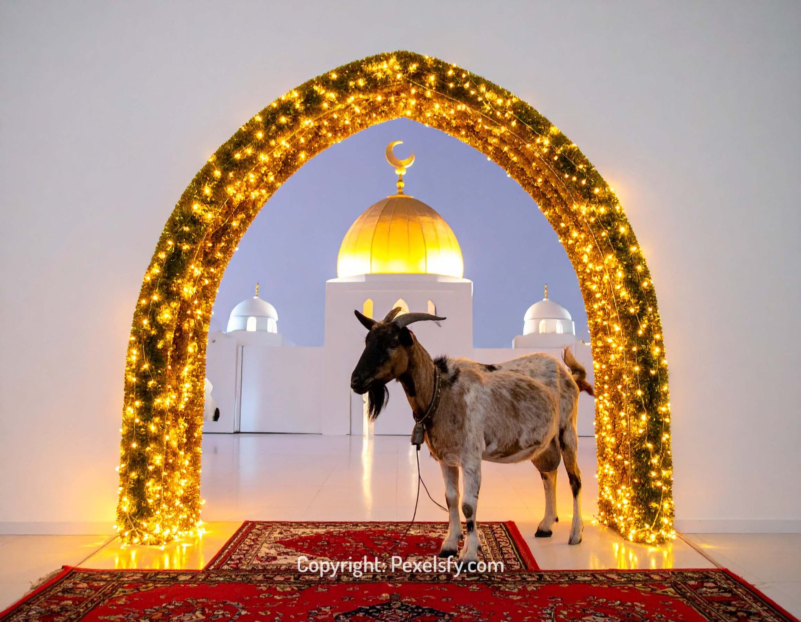 Eid al-Adha Decorations Around Mosque