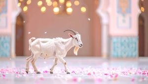 Rustic Eid Scene with Palm Trees
