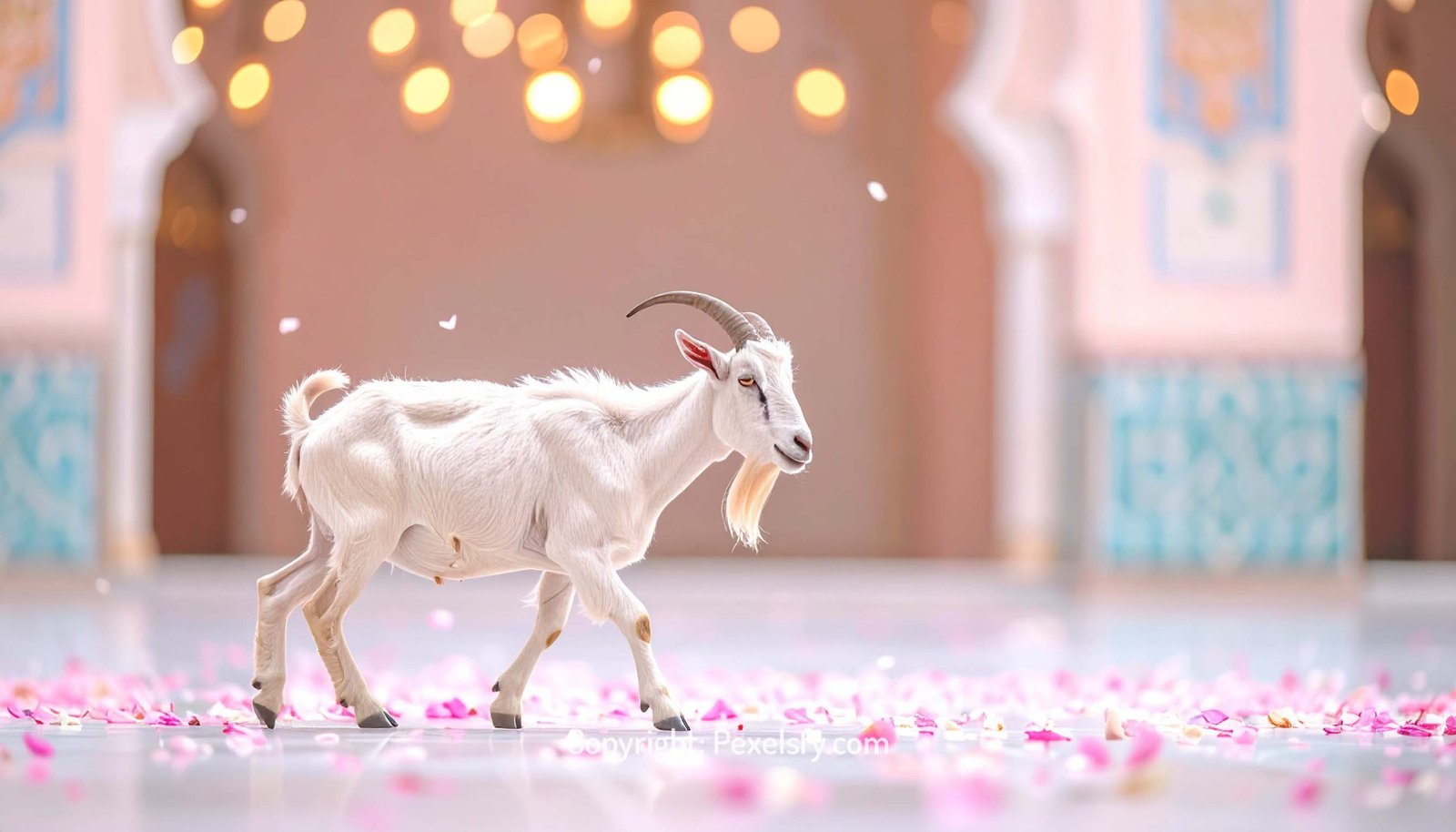 Rustic Eid Scene with Palm Trees