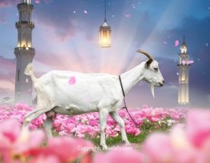 Desert Mosque Scene on Eid al-Adha