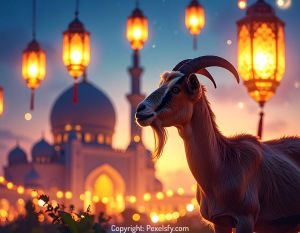 Vibrant Market Scene on Eid al-Adha