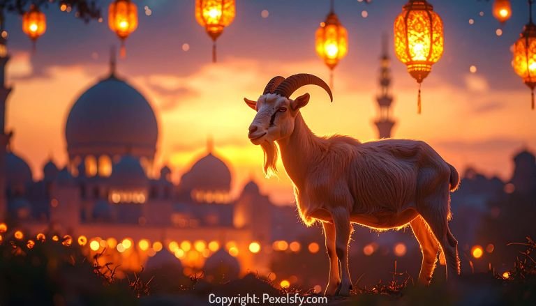 Celebratory Crowd at Eid al-Adha Mosque