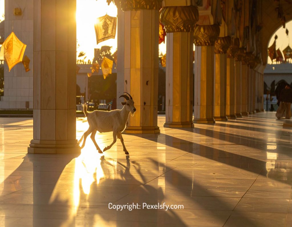 Goats in Pen for Eid Celebration