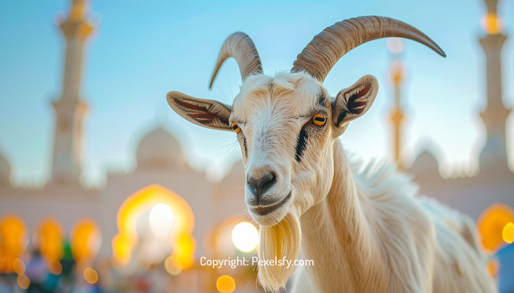Grand Mosque Framed by Eid Lights