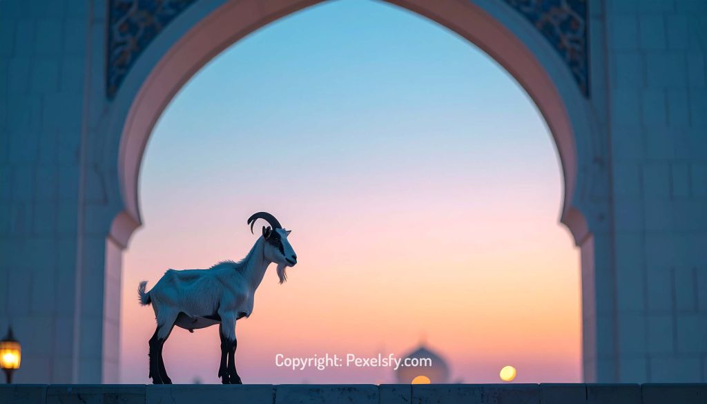 Crescent Moon Seen from Eid Celebration