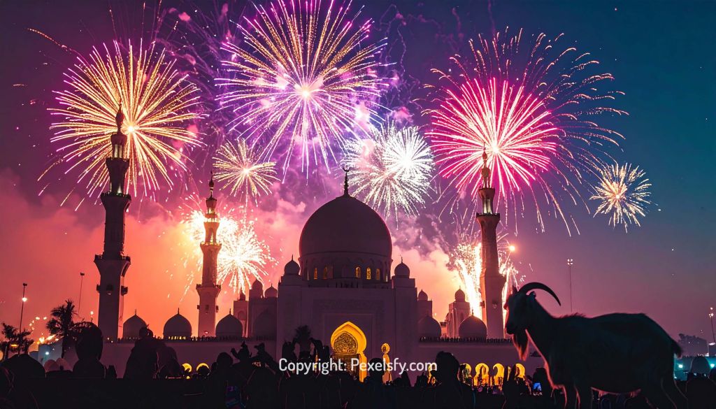Celebratory Pathway to Eid al-Adha Mosque