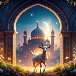 Glowing Mosque Entrance for Eid al-Adha