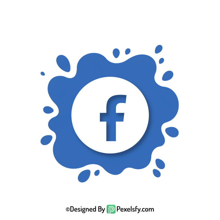 Creative Facebook Splash Logo PNG, transparent background