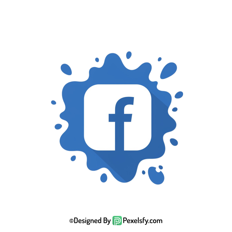 Watercolor Facebook Splash Logo PNG, transparent background