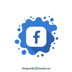 Facebook Splash Logo PNG Isolated, transparent background
