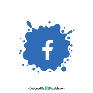 Trendy Facebook Splash Logo PNG, transparent background