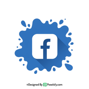 Facebook Splash Logo PNG Overlay, transparent background