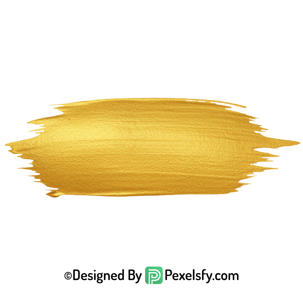 gold paint brush png isolated element transparent