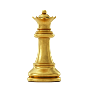 Golden Chess Queen PNG for Posters