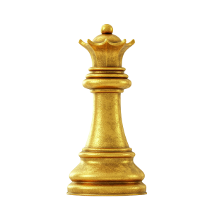 Golden Chess Queen PNG Royal Theme