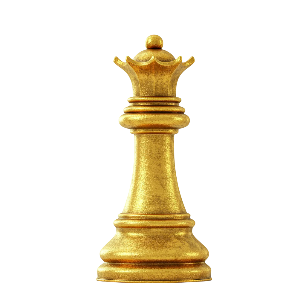 Golden Chess Queen PNG Royal Theme
