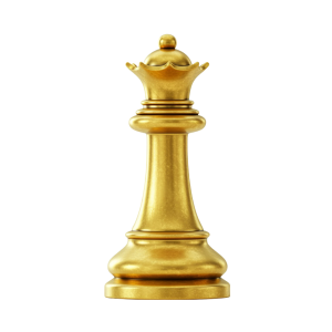 Golden Chess Queen PNG for Web
