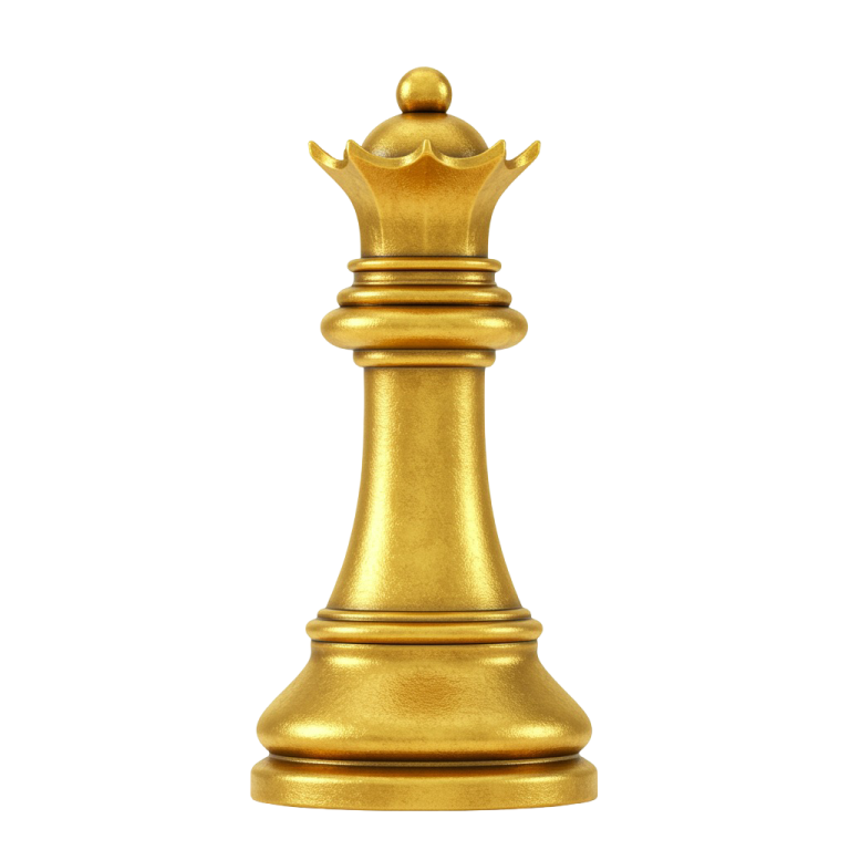 Golden Chess Queen PNG for Blogs