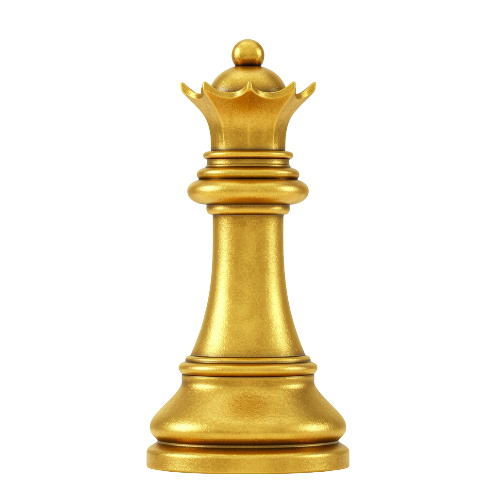 Golden Chess Queen PNG for Blogs