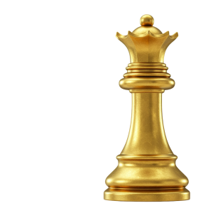 Luxury Golden Chess Queen PNG Icon