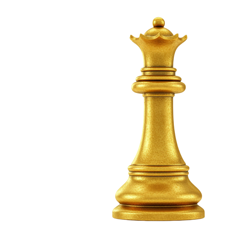Golden Chess Queen PNG for Ads
