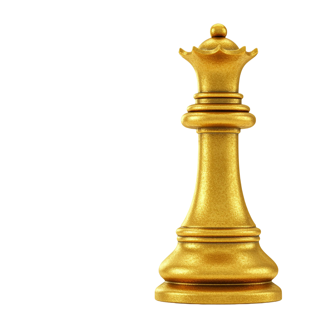 Golden Chess Queen PNG for Ads