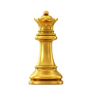 Golden Chess Queen PNG for Game UI