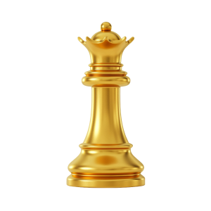 Golden Chess Queen PNG with Elegance